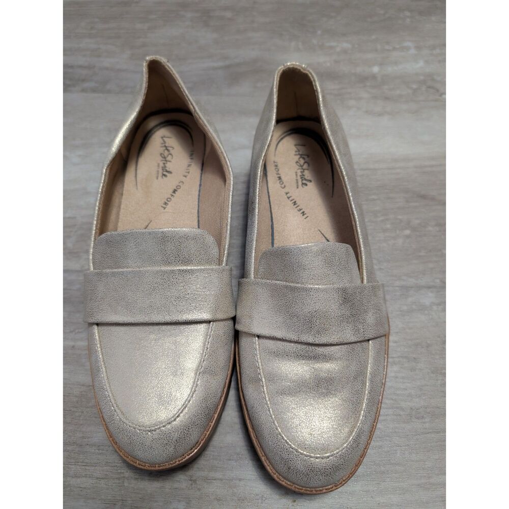 gold sparkle loafers